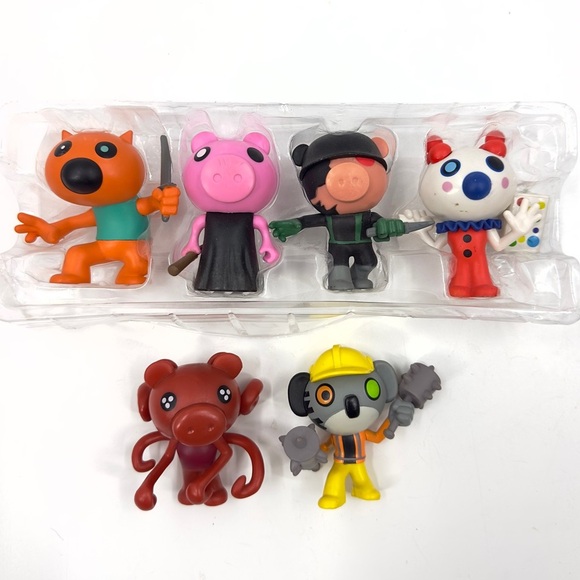 Roblox Piggy Collectible Figure Pack Series 1 Set of 6 Lot Bundle 3 Inch Toys - Picture 1 of 8